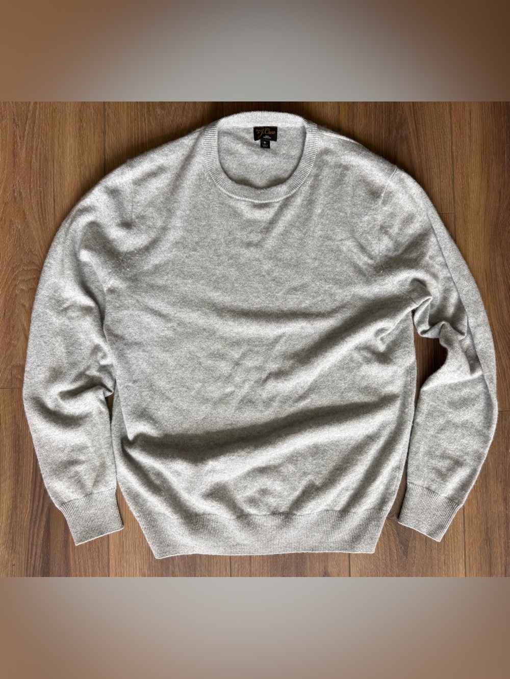 J Crew Sweater Mens M Gray 100% Cashmere Midweight Crewneck Preppy Long Sleeve